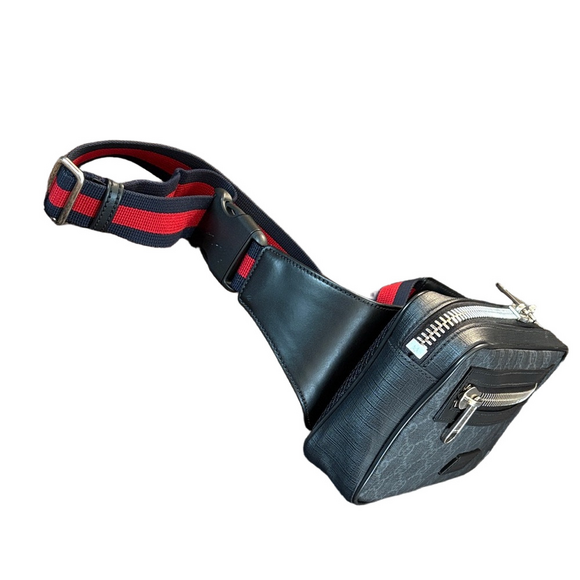 Gucci Black and Gray Belt Bag with Red Accents - Picture 5 of 10